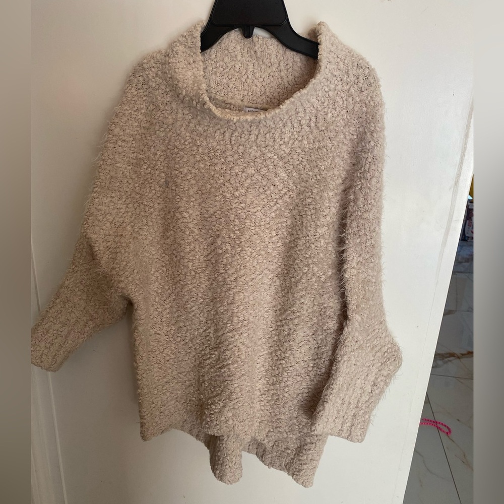 Fashion Nova Textured Cream Turtleneck Sweater